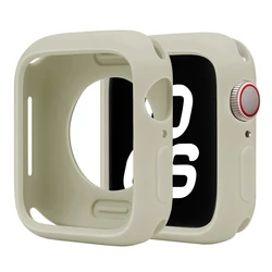Premium Soft Silicone Protective Case for Apple Watch - Enhanced Protection Shell Cover (Antique White)