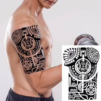 Autocollant de tatouage temporaire, étiquette de crâne, grande taille, étanche, Flash d’art corporel, faux tatouage, pour filles, hommes et femmes