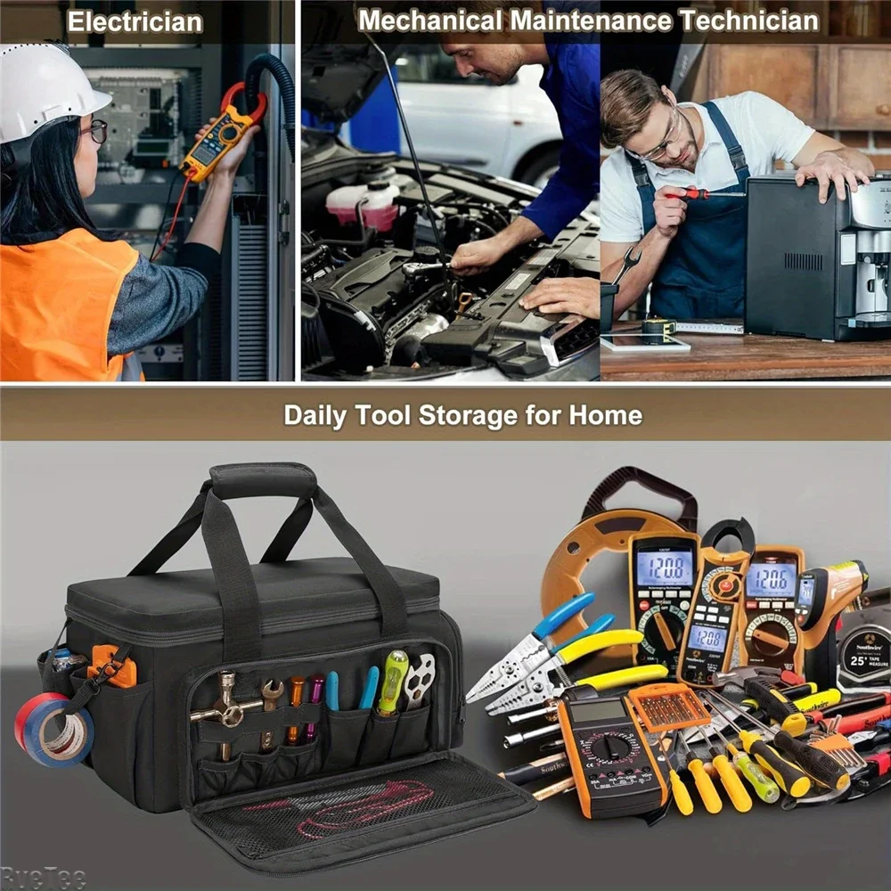 Tactical Tool Bag MultiFunction Work Organizer for Electrician Tool Repairmen Carpenters Non-Waterproof Thick Padded Bottom 2