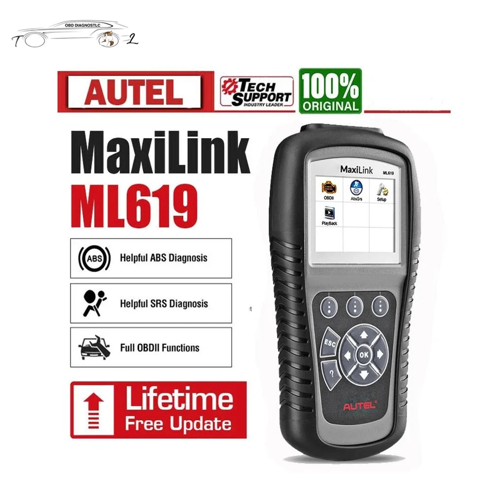 Original Autel MaxiLink ML619 OBD2 Car Diagnostic Scan Tool ABS SRS