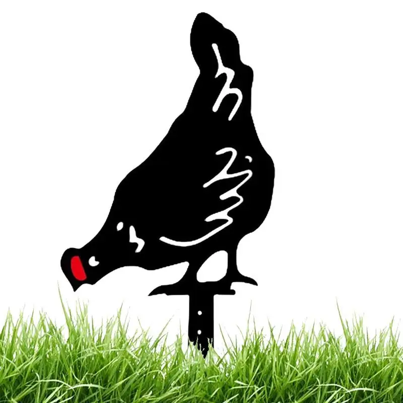 

Rooster Statue Decorative Stakes Garden Silhouette Statue Acrylic Chicken Yard Art Sculpture For Yard