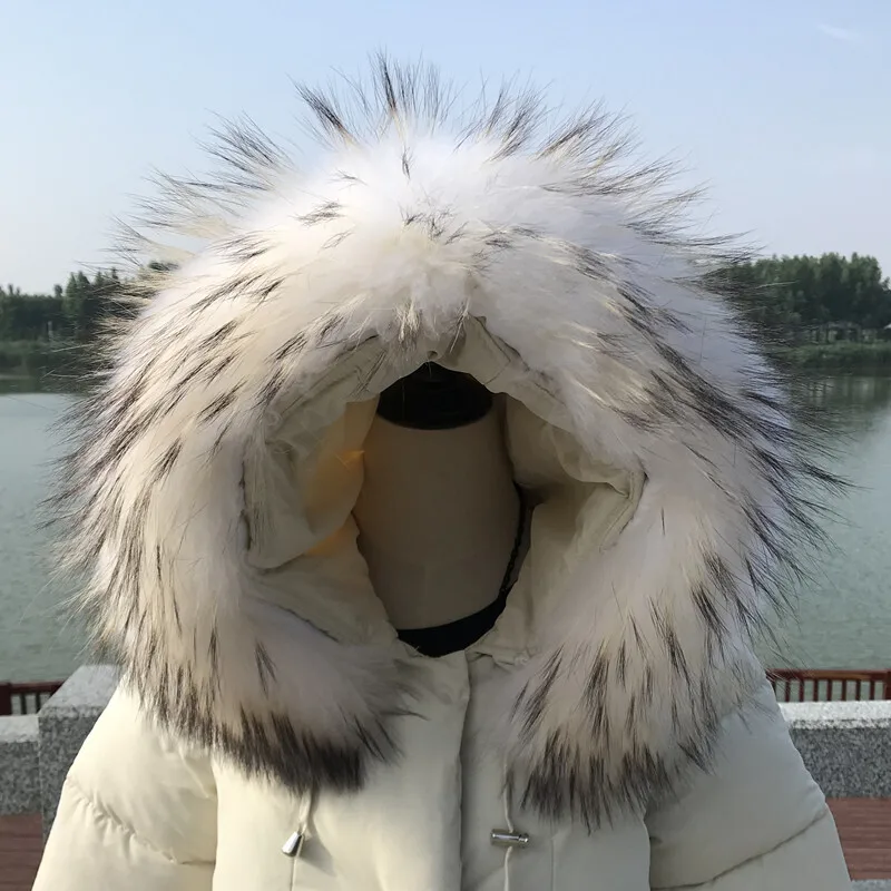 Women Natural Raccoon Fur Collar Neck Keep Warm Red Scarf Winter Coat Luxury Fox Scarves Decorate Fashion Designer Scarfs Female 6