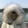 Women Natural Raccoon Fur Collar Neck Keep Warm Red Scarf Winter Coat Luxury Fox Scarves Decorate Fashion Designer Scarfs Female 6