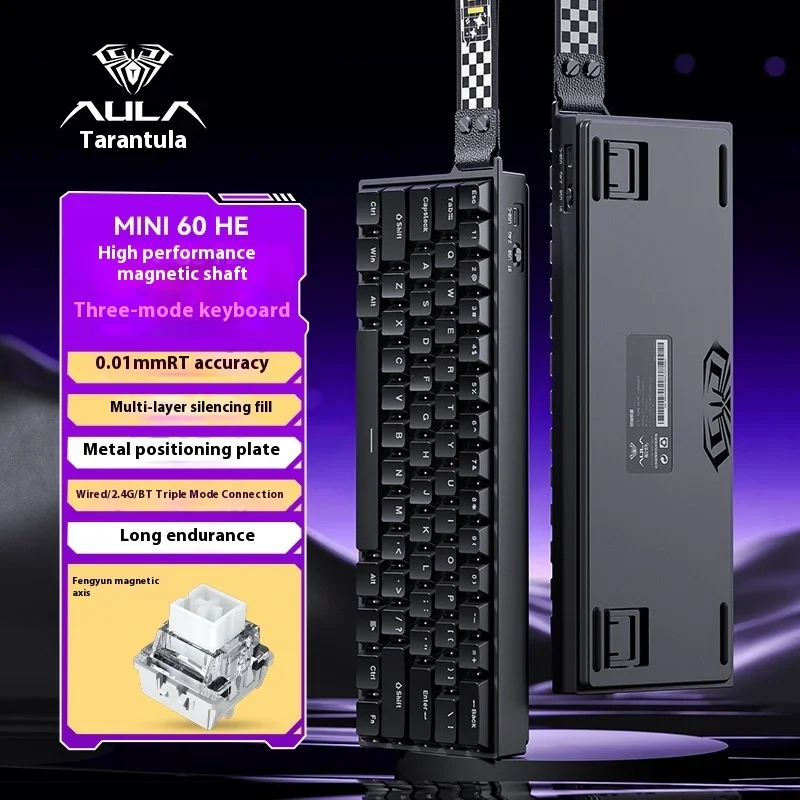 新しい AULA MINI60 HE ワイヤレス Bluetooth 3 モード磁気軸