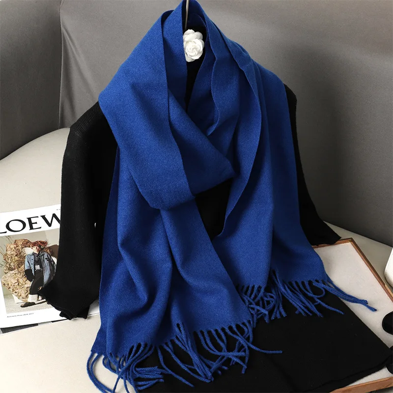 New Cashmere Scarf Women's Winter Scarves Wool Black Red Scarf Ladies Winter Big Pashmina Scarf XWJ01 3