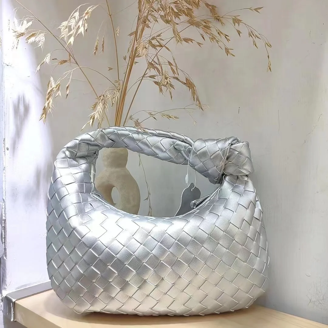 2022 Fashion Handmade Woven Bag Luxury Woven Leather Printed Shoulder Bag Lady Crossbody Hobo PU Knotted Handle Casual Handbag 
