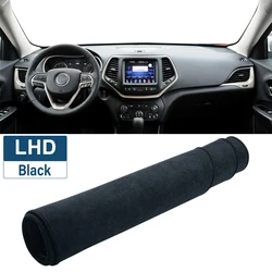 Car Dashboard Sun Shade Cover and Instrument Desk Mat Accessories (Black LHD)