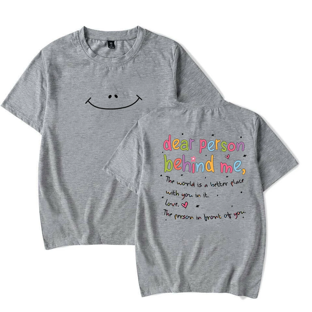 Dear Person Behind Me The World is A Better Letter Print Maglietta da donna Summer You are Enough Harajuku Top magliette, Beige, S