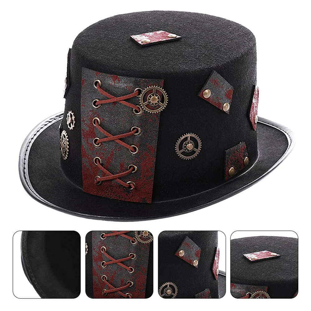 Party Hat Steampunk Gear Mini Hat Retro Hair Clip for Cosplay Party