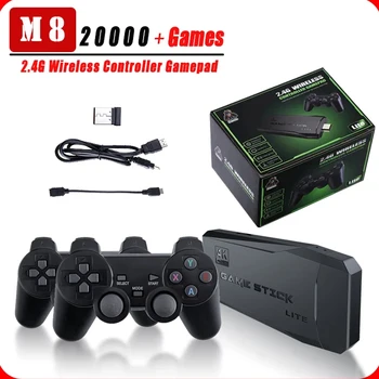 Console di Gioco M8 per TV con Controller Wireless 2.4G, 20000+64GB Integrati, Doppio Joystick, 4K HD Retro, Compatibile con PC, Android, TV USB
