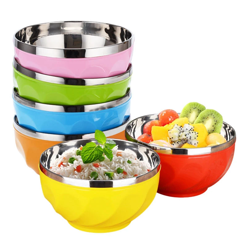 Different Color 6pcs per Set Cheap Color Print Stainless Steel Salad