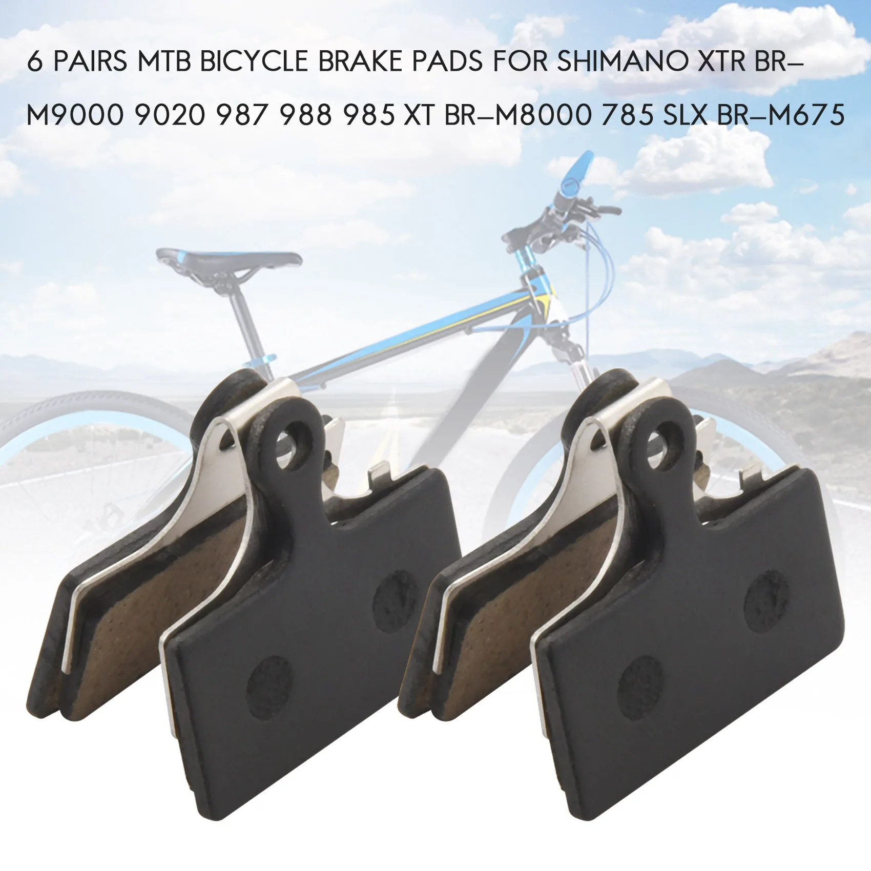 6 Paia Di Pastiglie Freno Per Bicicletta Mtb Per Shimano Xtr Br-M9000 9020 987 988 985 Xt Br-M8000 785 Slx Br-M675