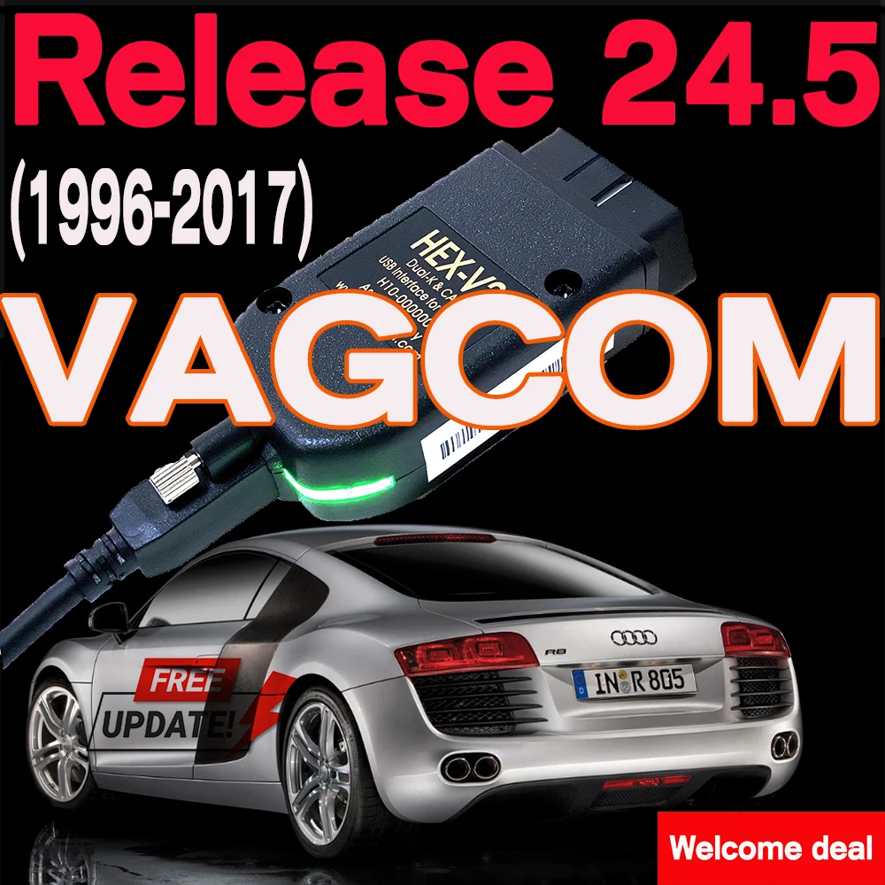 

2024 OBDII кабель VCDS Интерфейс VAG HEX V2 24,5 USB интерфейс для VW AUDI Skoda Seat ATMEGA162 Vag com VCDS многоязычный инструмент