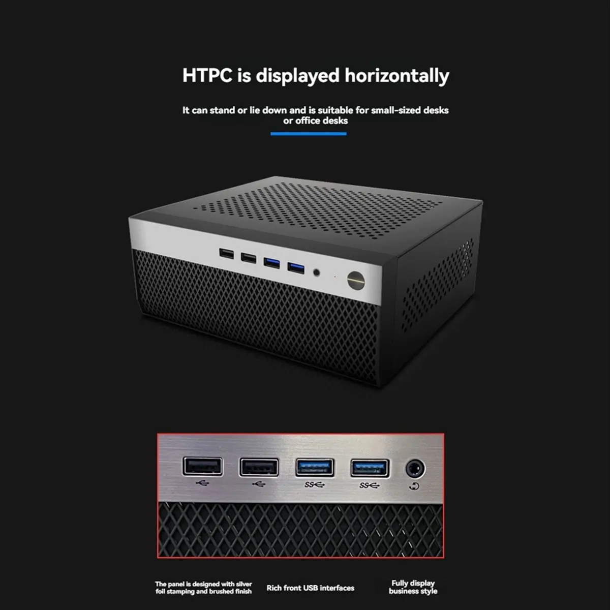 *A99Z 미니 ITX 컴퓨터 케이스 HTPC 섀시, 4XUSB 지원, 1U PSU 호환, 미니-ITX 메인보드 호환