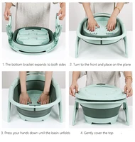 สปานวดอ่างอาบน้ําแบบพกพาพับได้ธรรมดา Foaming Foot Soaking Bucket นวดพับ Footbath อ่างล้างหน้าพร้อมฝาปิดเท้า 4