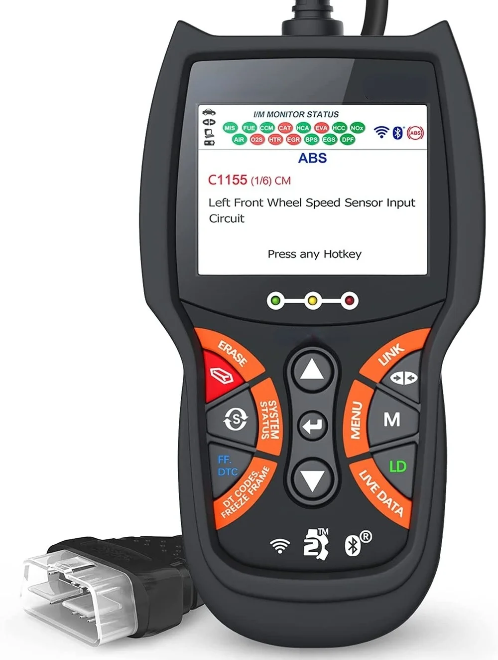 

OBD2 сканер ABS считыватель кодов-диагностика двигателя-диагностический инструмент сканирования в реальном времени с тестом батареи и генератора-кодовые уровни тяжести
