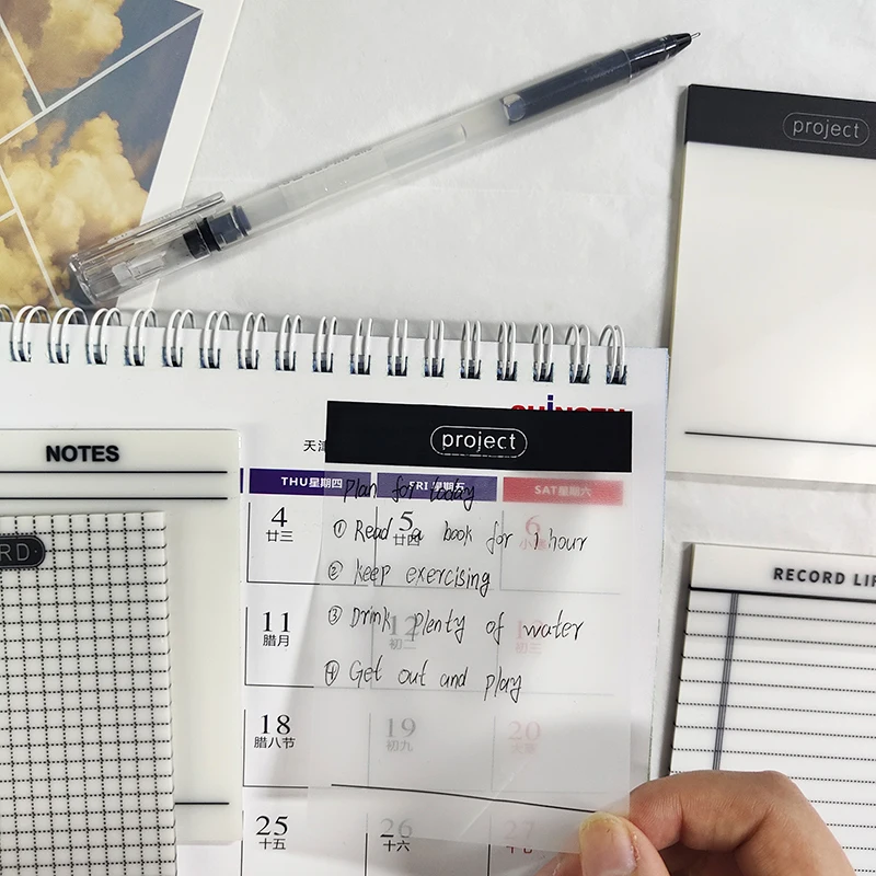 200 Sheets Transparent Waterproof Posted It Sticky Note Pads Notepads Posits for School Stationery Office Supplies 4