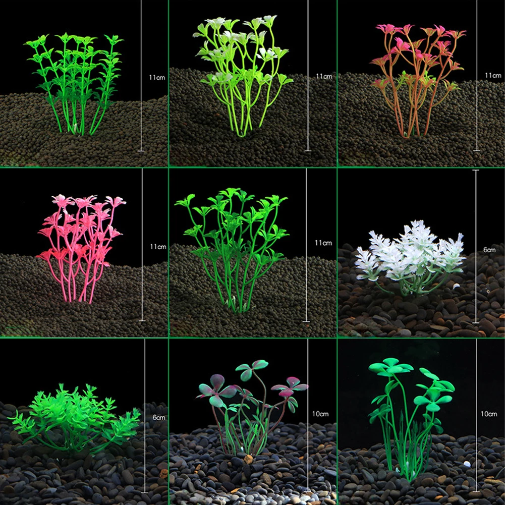 Plastic Artificial Underwater Plants Aquarium Fish Tank Seaweed Decoration Green Purple Water Grass Viewing Decorations for Home Artificial Plants Fish Tank Decorations Aquarium Ornaments Artificial Aquarium Plants