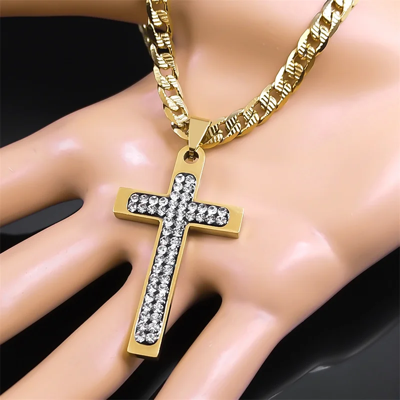 Collana Da Uomo Personalizzata | Unisex | Ciondolo Croce | Catena Da Uomo | Regalo Per Uomini, Donne | Acciaio Inossidabile | Argento, Oro | Collana Croce - Italia - Foto 12