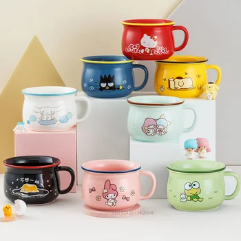 Sanrio-Taza de cerámica con dibujos animados de Hello Kitty, vaso de café, té, agua, leche, regalos creativos para el hogar y la Oficina, 370ml 1