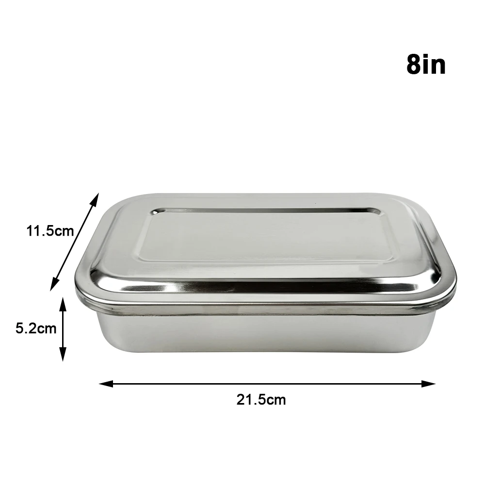 Dental Instruments Tray With Lid Stainless Steel Surgical Medical Disinfection Box Rectangular Plate Sterilization Container New S672df0e01be842048c54d70156bb6c22p