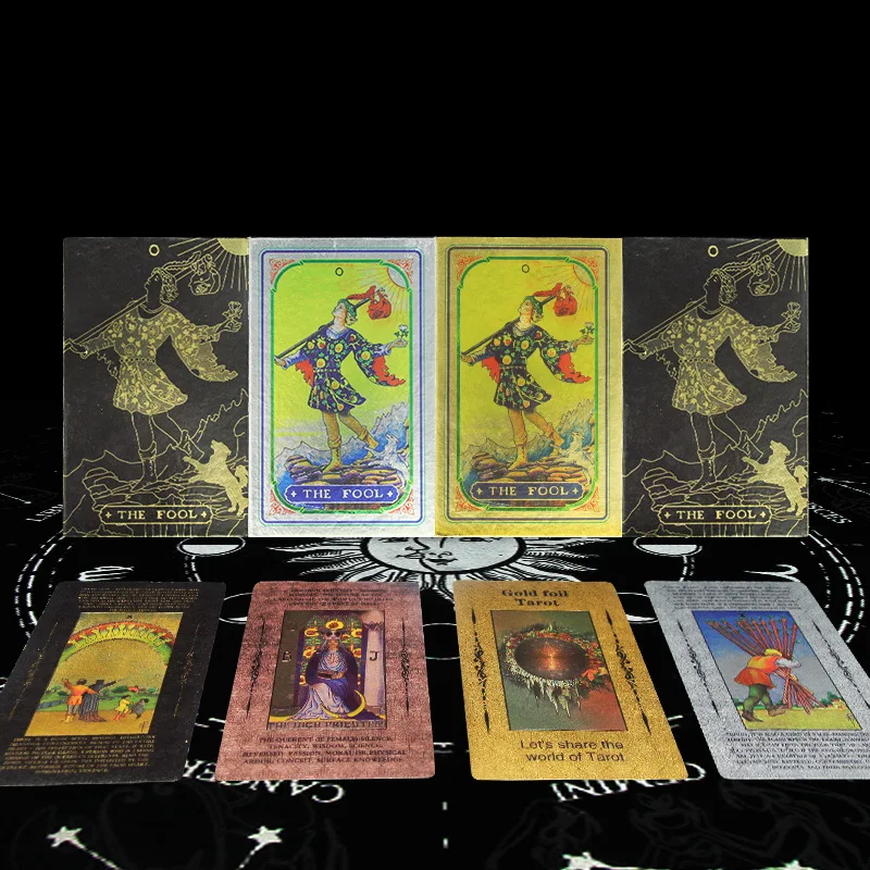 

Gold Foil Tarot Card Hot Stamping Color Printing Plastic PVC Waterproof Board Game Poker Party Card Game