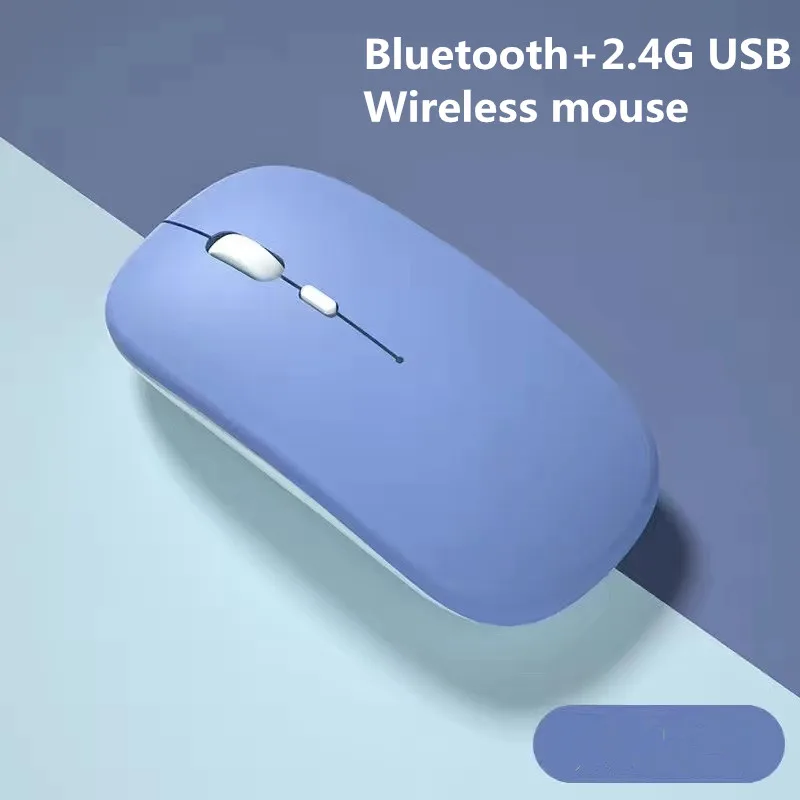 Tanie Macaron akumulatorowa bezprzewodowa mysz Bluetooth 2.4G USB myszy dla androida Windows Tablet sklep