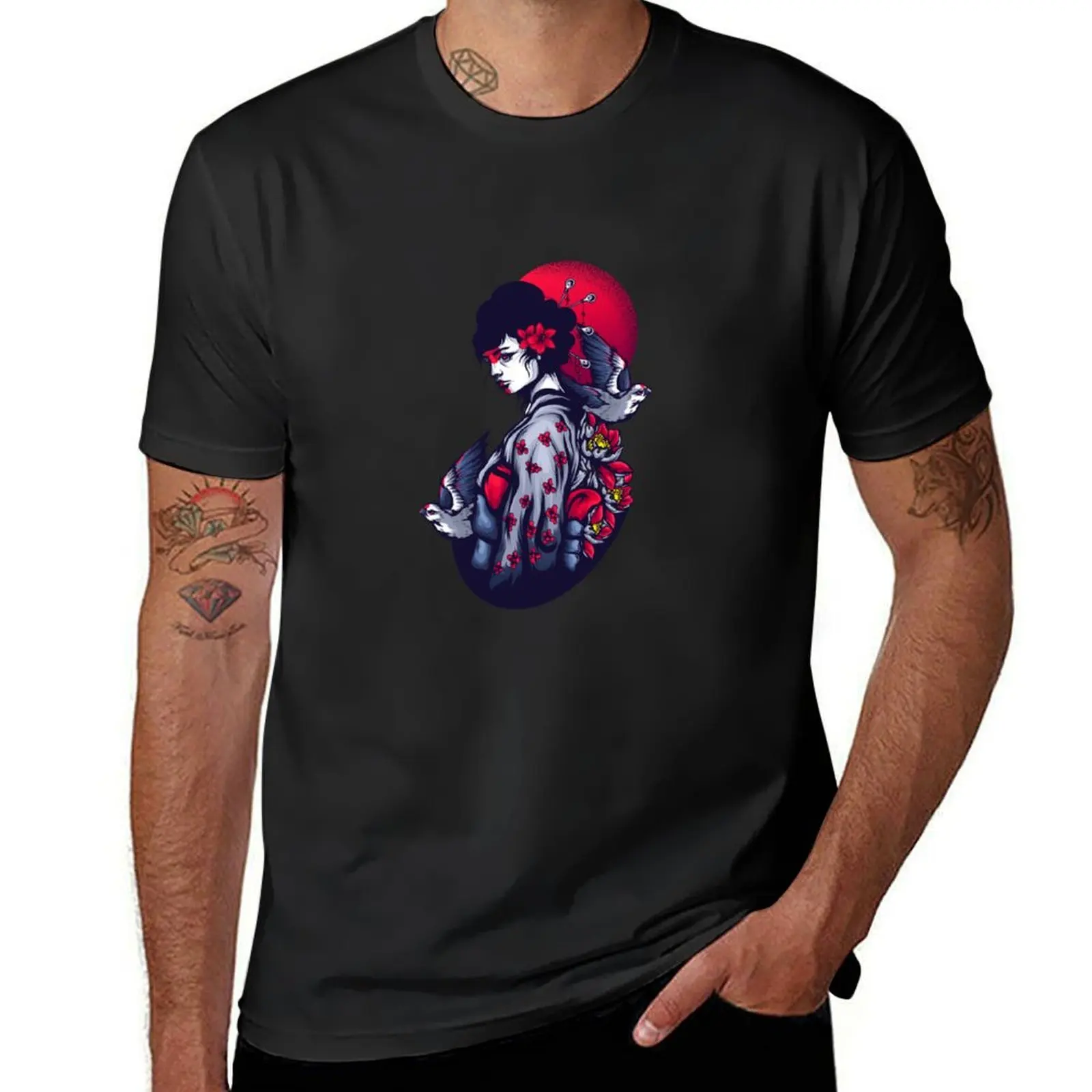 

Geisha girl T-Shirt shirts graphic tees sweat blanks tops t shirts for men cotton