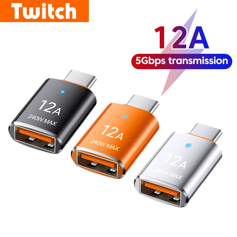 12A OTG Type C To USB 3.0 Adapter USB Female To Type C Male Fast Charging Adadpter For Xiaomi Laptop USB Flash Drive USB C OTG