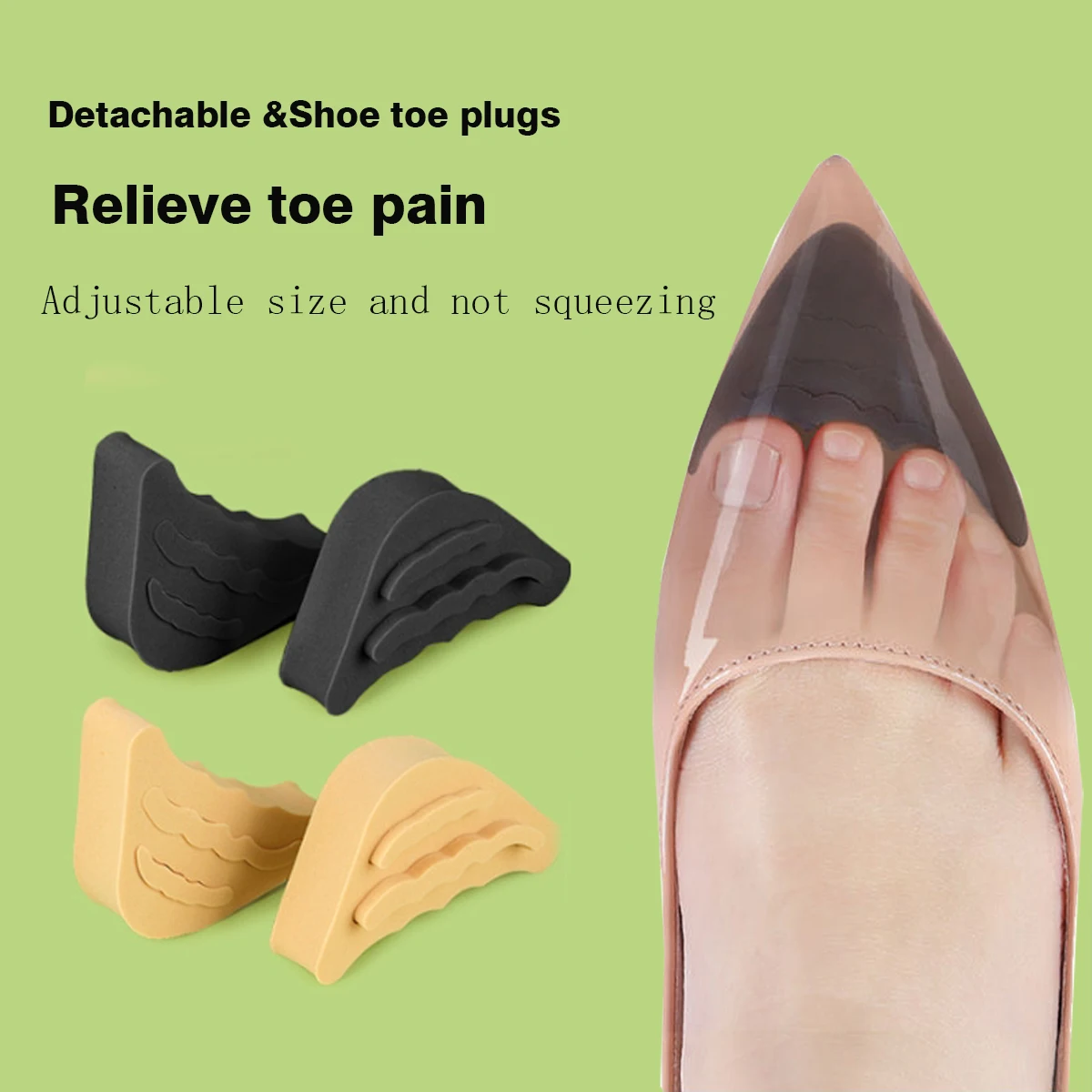 Toe Inserts Shoe Filler for Shoes Too Big Adjustable Shoe Fillers Reusable Plugs Inserts for Women Men Unisex 1 pairs