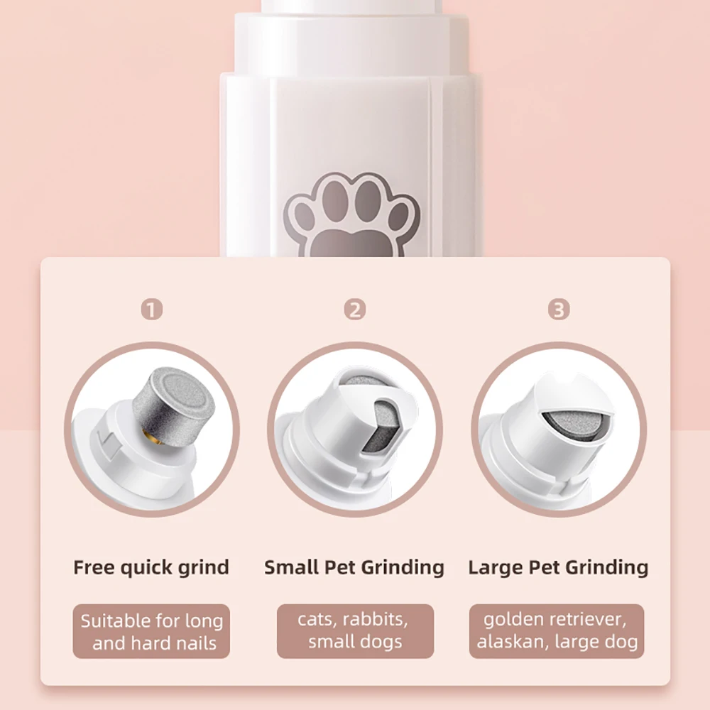 5V USB Pet Nail Grinder With Clippers LED Light 500 MAh For Dog Paws Grooming Cat Nail Grinder