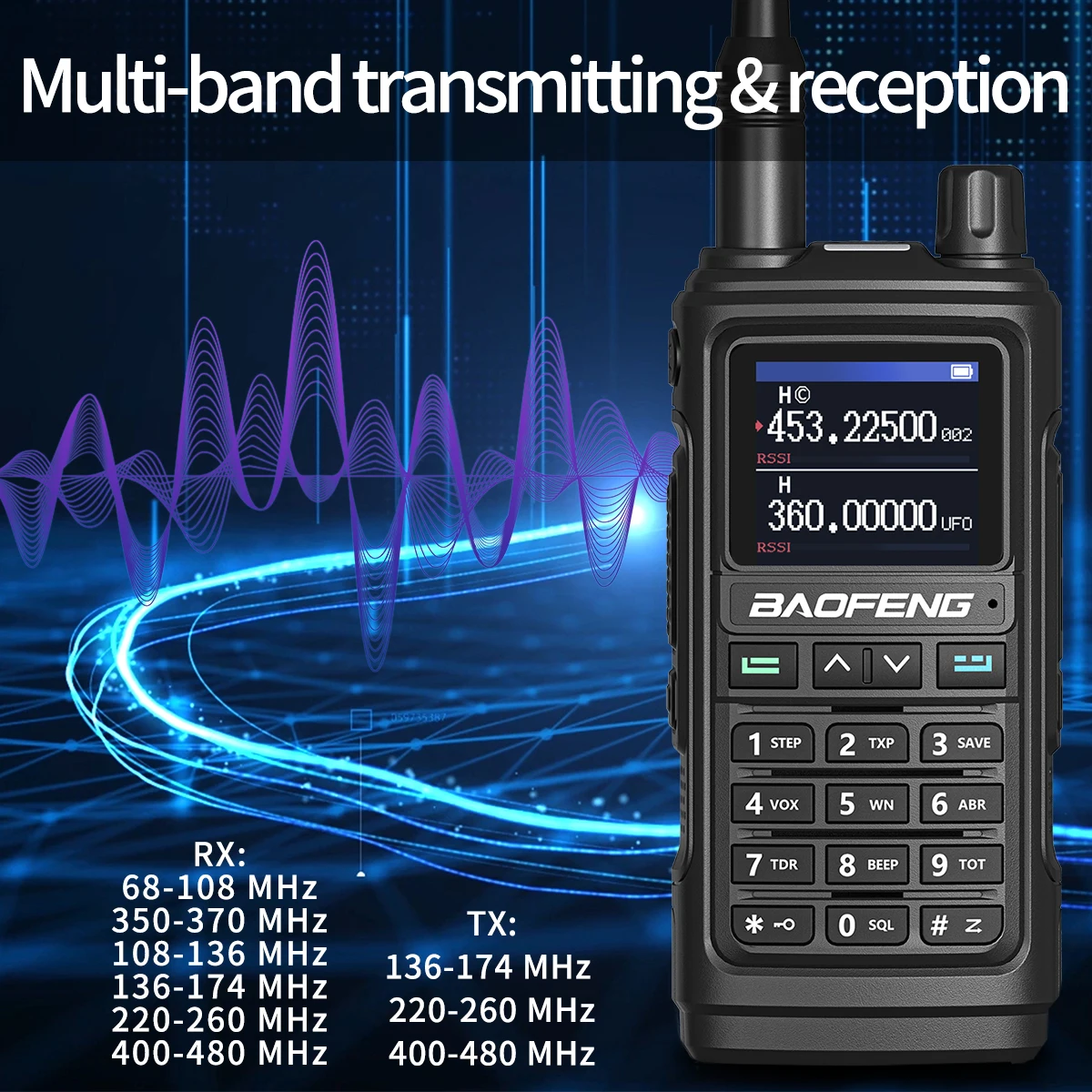 Baofeng UV-17M Walkie Talkie Wireless Copy Frequency Six Band Long Range Air Band FM/AM 999CH UP UV-5R 17 Pro Two Way Radio 4