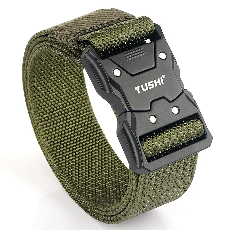 Men's Elastic Tactical Belt Hard Metal Buckle Quick Unlock Military Army Belt Outdoor Casual Girdle Male Waistband tactical belt
