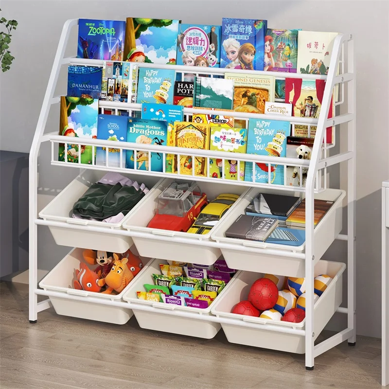 Children's Bookshelf Mobile Toy Storage Rack Floor storage rack,book display stand