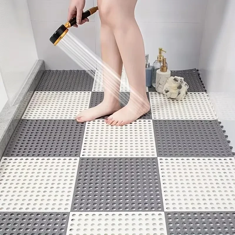 Shower Room Floor Mat Non-slip Hollow Splicing Water Insulation Bath Feet Mat