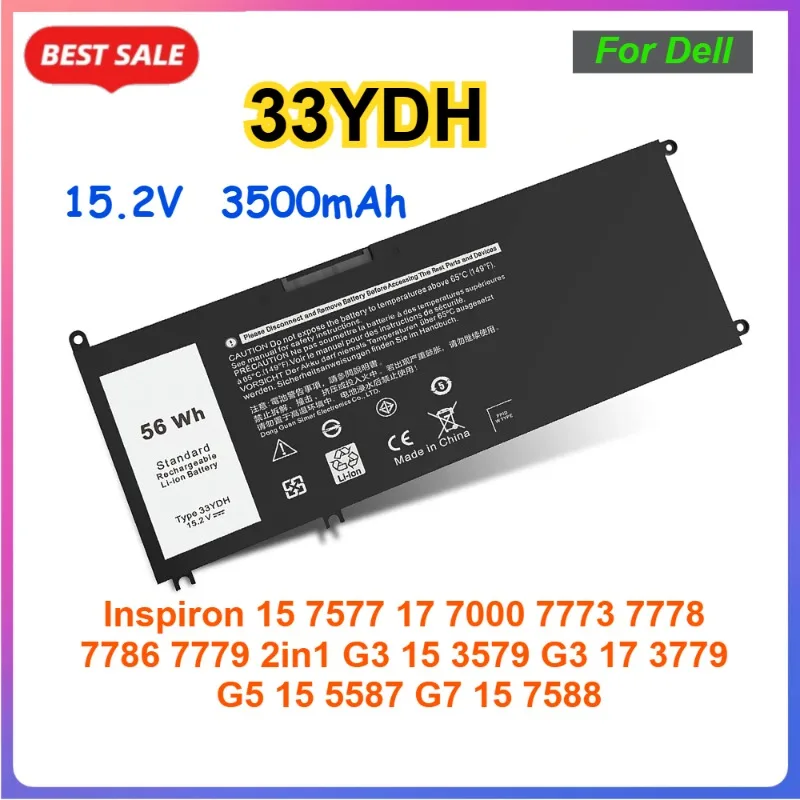 3500mAh 33YDH Laptop Battery for Dell Inspiron G3 15 3579 17 3779 G5 15 5587 G7 15 7588 7577 17 7000 7773 7778 7786 7779 2in1