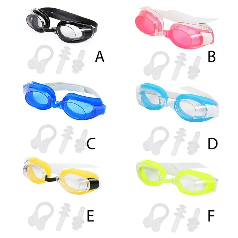 6 Colors Optional Women Men Adult Durable Waterproof Anti Fog No-leaking Swimming Goggles Set UV for Protection Wide
