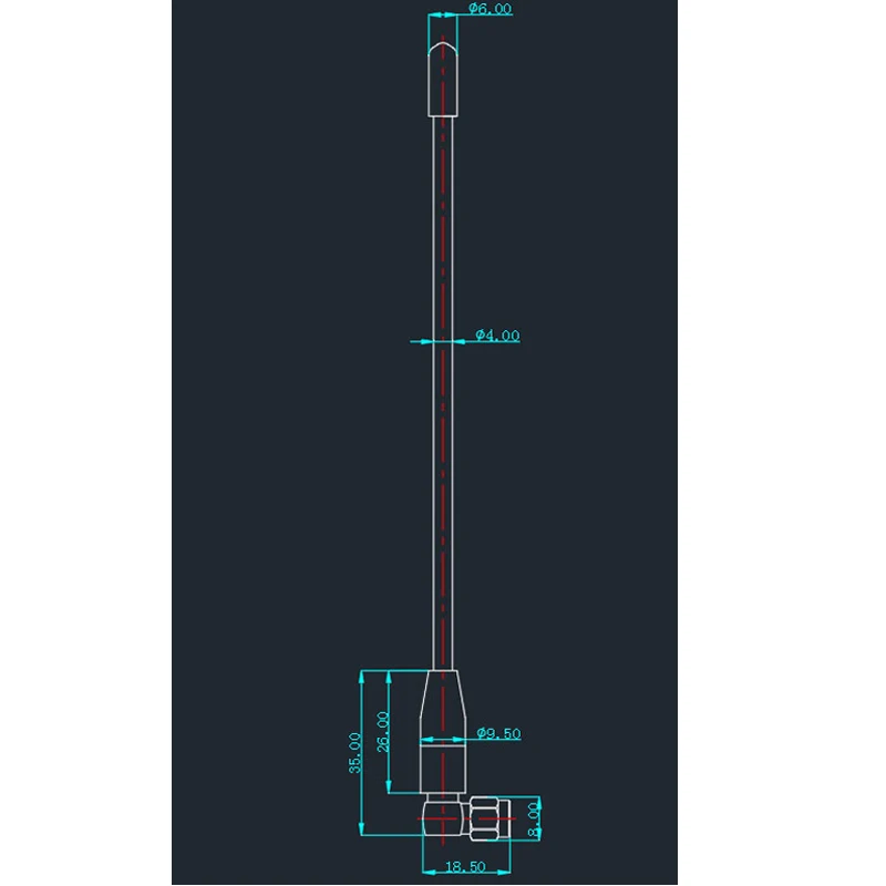 소프트 휩 고이득 UAV 사진 데이터 전송, 와이파이 2.4G 안테나, 직각 SMA 수 커넥터 840, 868MHz, 915MHz, 1.2G-1.4G