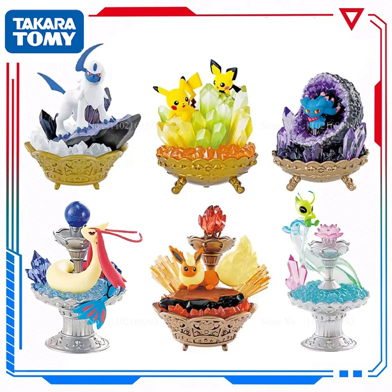 

Re-Ment Original Pokemon Figure Gemstone Collection Pikachu Pichu Absol Milotic Flareon Celebi Misdreavus Kids Ornament Toy Gift