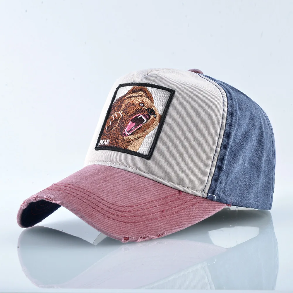 Baseball Cap Animal Bear Cotton Baseball Cap Cotton Snapback Hat