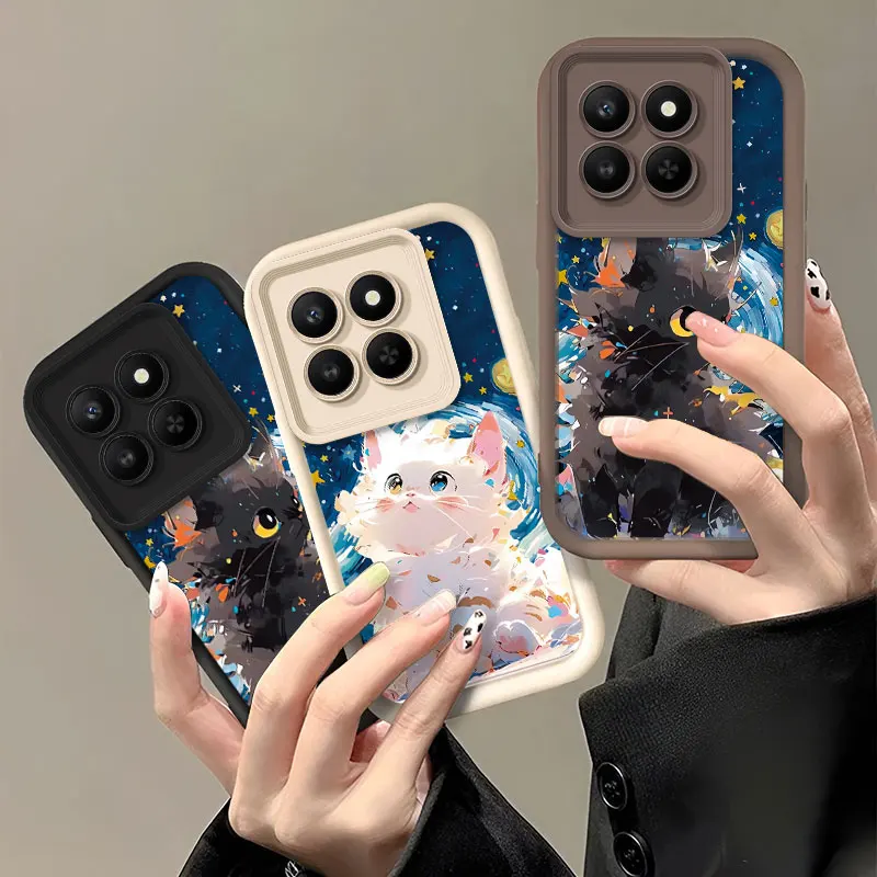 Cute Cartoon Cat Phone Case - Thick Candy Silicone Shockproof Cover