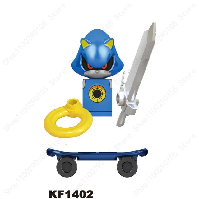 Mini Action Figure Building Block Sonic Teirusu Silver Nakkurusu Shadow Eggman Blaze Storm Knuckles KF6123 LG1001 WM6086 Bricks 1402