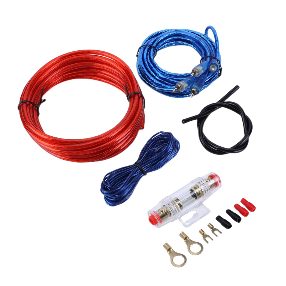 2000W 1500W Car Audio Speakers Wiring Kit 8GA 60AMP Subwoofer Amplifier Wiring Fuse Holder Wire Cable Vehicle Modification Parts