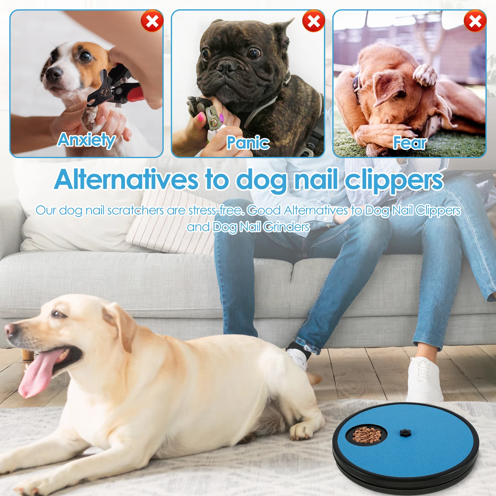Pet Nail Scratcher Portable Dog Food Scratcher with Sandpaper and Cat Scratching Board