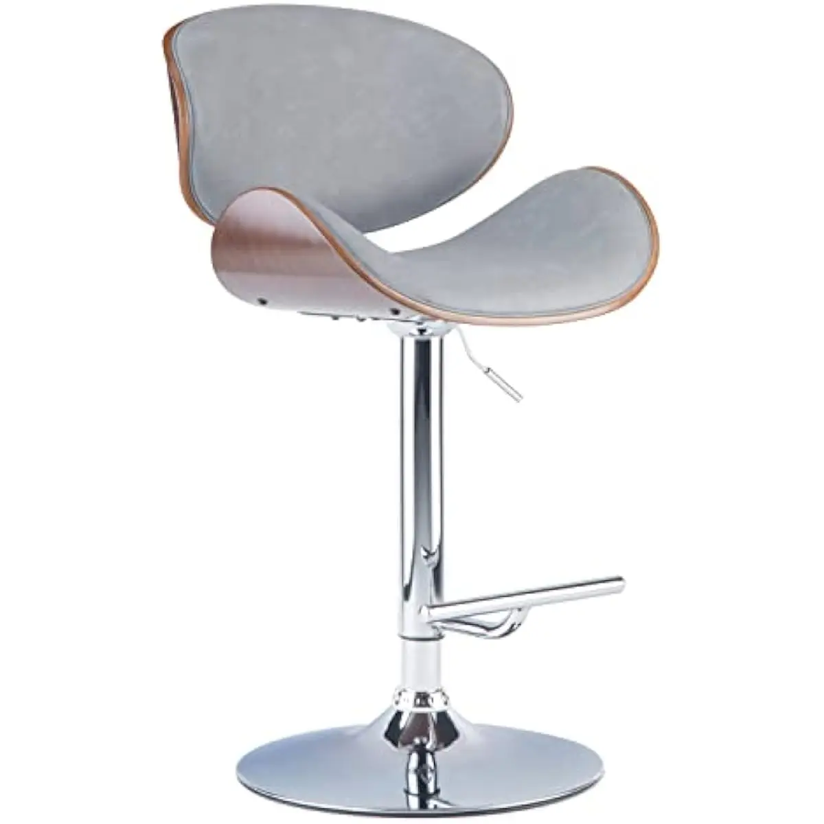 

Современный барный стул Marana Mid Century с регулируемой высотой и газовым подъемником из искусственной кожи серого цвета