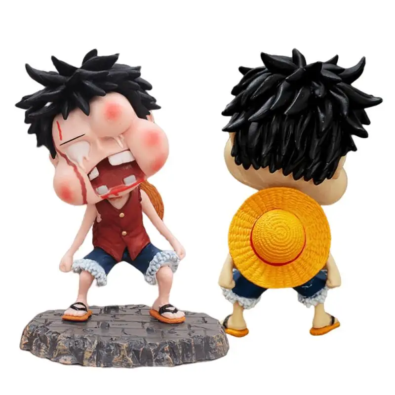 

One Piece Monkev D Luffy Funny Expression Pvc Collectible Exquisite Statue Model Doll Toys Room Decoration Boys Gift
