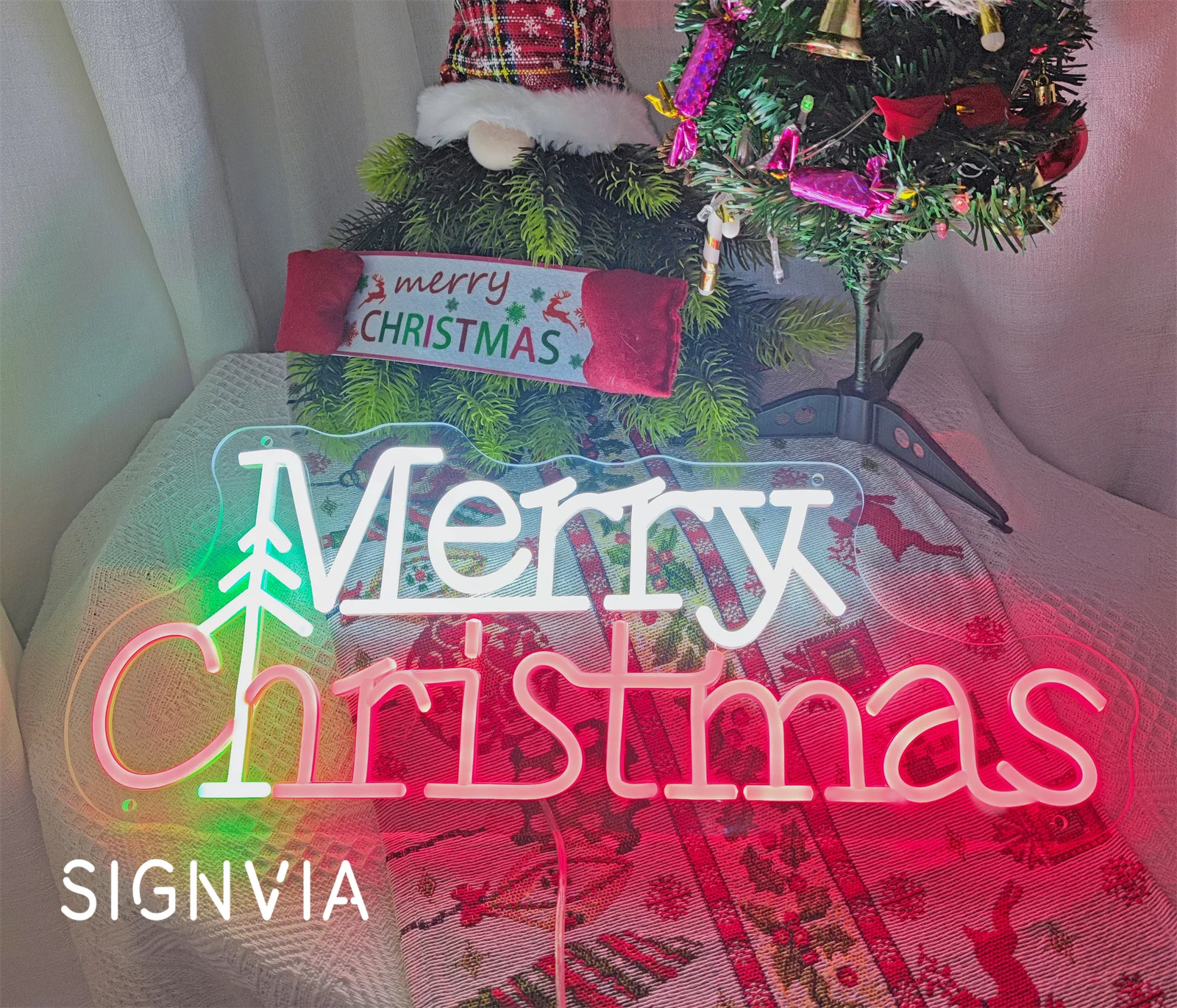 

Neon Sign LED Merry Christmas Christmas Decoration Light Neon Lights Room Shop Bar Party Wall Decor Neon Lamp Signs 12V Adapter