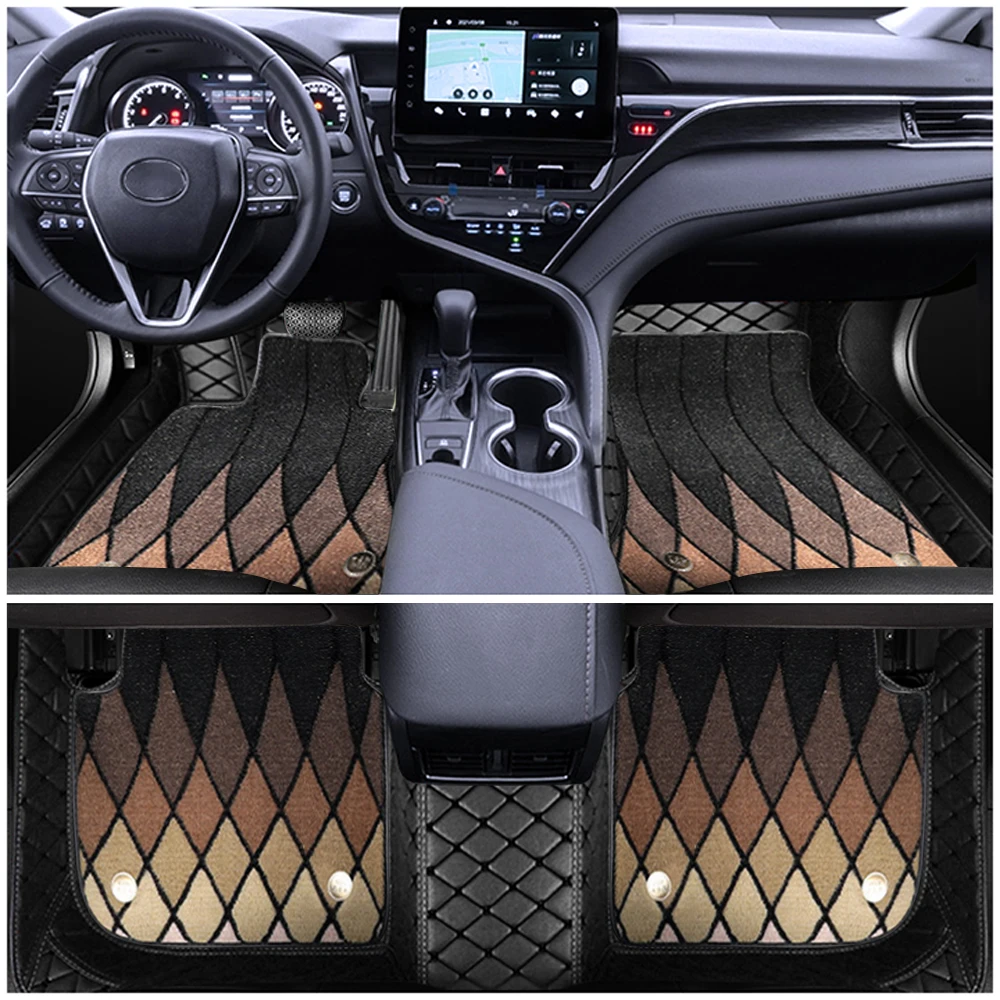 

Double Layer Splicing Car Floor Mat Fit for Alfa Romeo Giulia Stelvio Giulietta Carpet Rug Foot Pad Auto Interior Accessories
