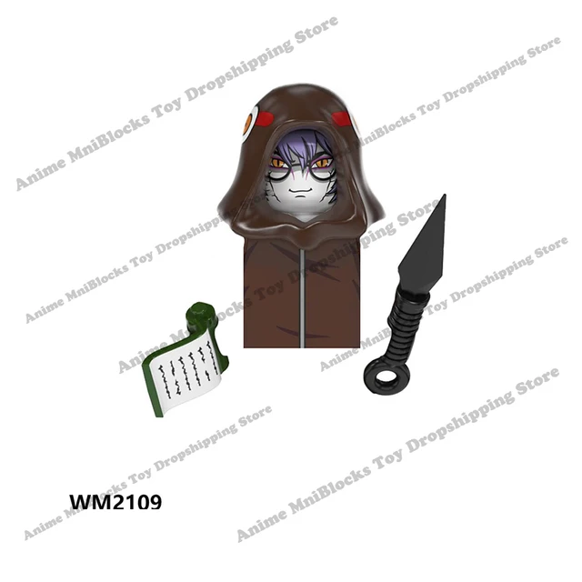 WM6105 WM6106 WM6107 WM6108 WM6109 Naruto blocks anime bricks Sasuke Kakashi mini action toy figures Assemble toys kids gifts Coral Red
