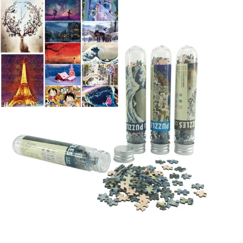 Mini Test Tube Puzzle Cartoon Gift Family Game Puzzle Travel Paper Children Adult Stress Relief Irritability Toys